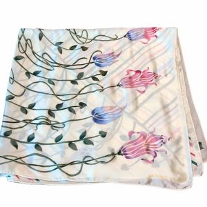 Vintage 100% Silk Floral Scarf by Anne Klein
